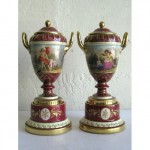 pair of antique royal vienna porcelain urns