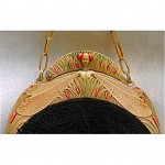 vintage 1920s dragonfly celluloid frame crochet purse