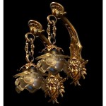 vintage 1920s petite pair of brass wall sconces