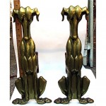 vintage 1920s whippet andirons