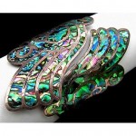 vintage 1930s mexican plumed abalone sterling bracelet