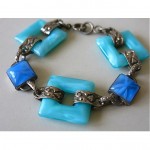 vintage 1930s sterling and glass bracelet