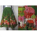 vintage 1950s arabian nights print cotton circle skirt