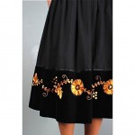 vintage 1950s embroidered velvet mexican skirt