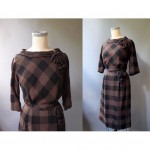 vintage 1950s geoffrey beene for harmay plaid wool dress