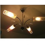 vintage 1950s glass ceiling lamp