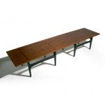 vintage 1950s long rosewood coffee table bench