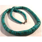 vintage 1950s navajo natural turquoise heishi bead necklace
