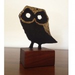 vintage 1960s brutalist owl sculpture