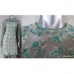 vintage 1960s lace and turquoise bead dress