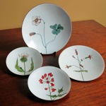 vintage 1960s set of de passille-sylvestre enamel on copper plates