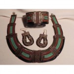 vintage 1970s alexis kirk leather tribal parure