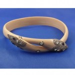 vintage art deco celluloid rhinestone snake bangle bracelet