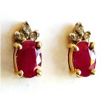 vintage art deco ruby and diamond earrings