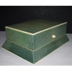 vintage art deco shagreen bone inlaid box with hidden compartment