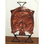 vintage arts & crafts copper fire screen