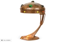 vintage austrian copper arts & crafts desk lamp