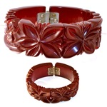 vintage carved bakelite bracelet