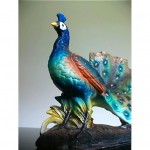 vintage ceramic peacock figurine