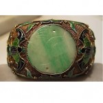 vintage chinese enamel jade bracelet