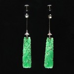 vintage chinese jadeite earrings