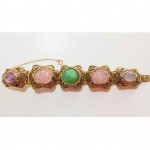 vintage chinese tourmaline jade amethyst bracelet