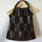 vintage christian dior leather and suede tote