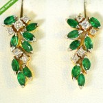 vintage colombian emerald and diamond earrings