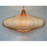 vintage danish modern teak rope pendant light