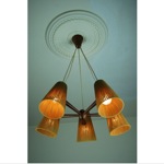 vintage danish teak rope pendant lamp