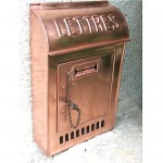 vintage french copper letterbox with original key