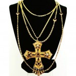 vintage goldette cross necklace