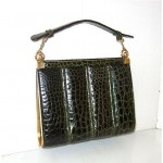 vintage green alligator handbag