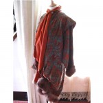 vintage handprinted velvet flapper coat with sable trim