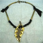 vintage lanvin leaf necklace