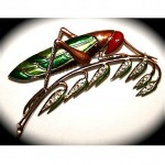 vintage marcel boucher 1941 grasshopper brooch