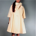 vintage mid-century lilli ann fur trim coat