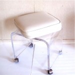 vintage mid-century lucite rolling stool bench