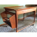 vintage mid-century teak tea cart