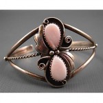 vintage navajo pink shell cuff bracelet