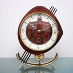 vintage orfac french wood brass clock