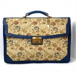 vintage ostrich tapestry briefcase handbag