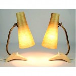 vintage pair of 1950s bedside lamps