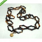 vintage prada lucite tortoise shell link necklace