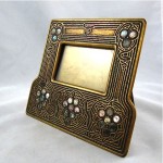 vintage tiffany studios abalone bronze frame