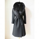 vintage wool coat with fox fur collar