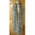 vintge 1960s mink checkerboard scarf