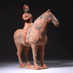 ancient chinese tang dynasty pottery horse sculpture