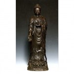 antique 15th century chinese bronze buddha statue