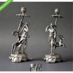 antique 1851 victorian elkington sterling candlesticks